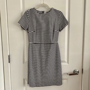 Black & White Striped Ponte-Knit Sheath Dress